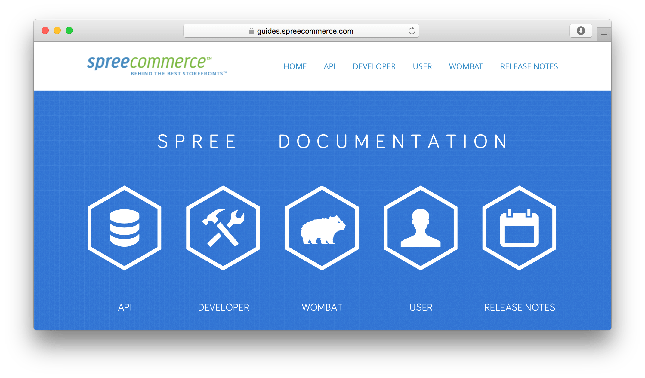 Spree Commerce API site screenshot