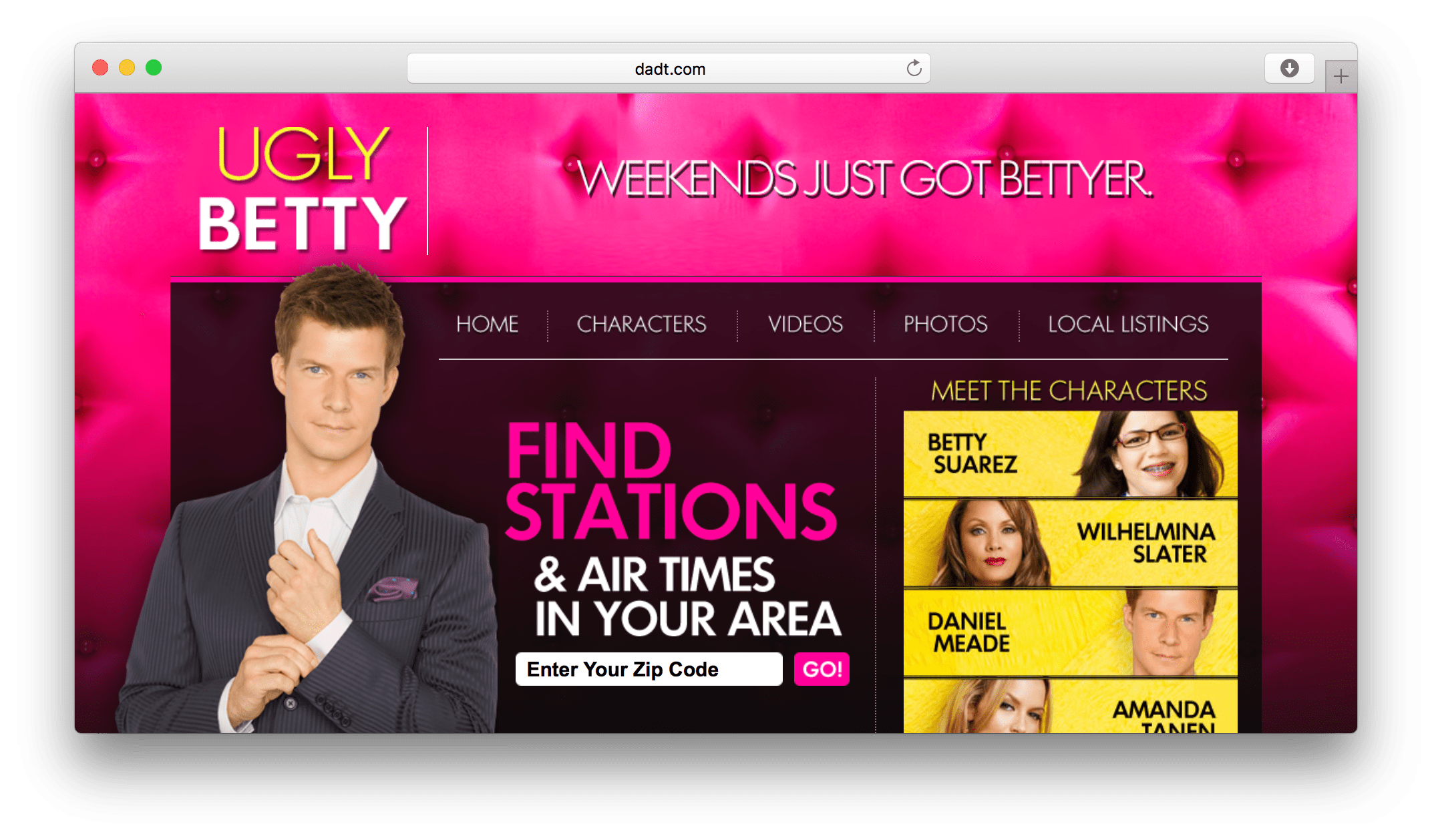 Ugly Betty website screenshot